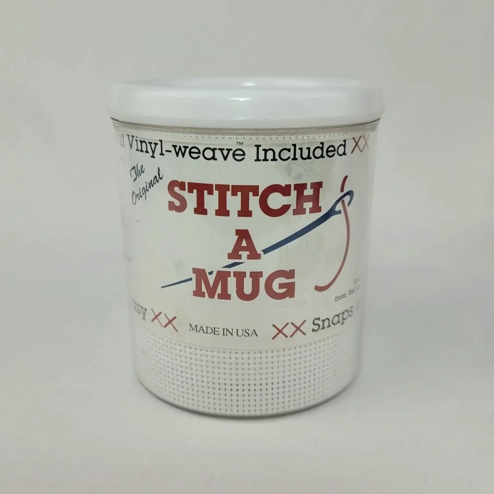 Crafters Pride Stitch-A-Mug DIY Cross Stitch Kit White 14 Count Vinyl